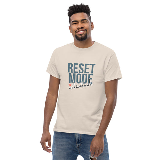 Man wearing Reset Mode: Activated Tee in Natural