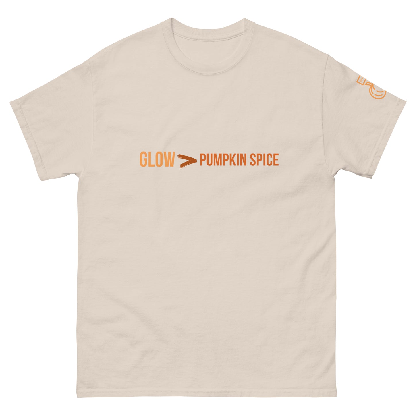 Glow > Pumpkin Spice Tee on natural Gildan tee