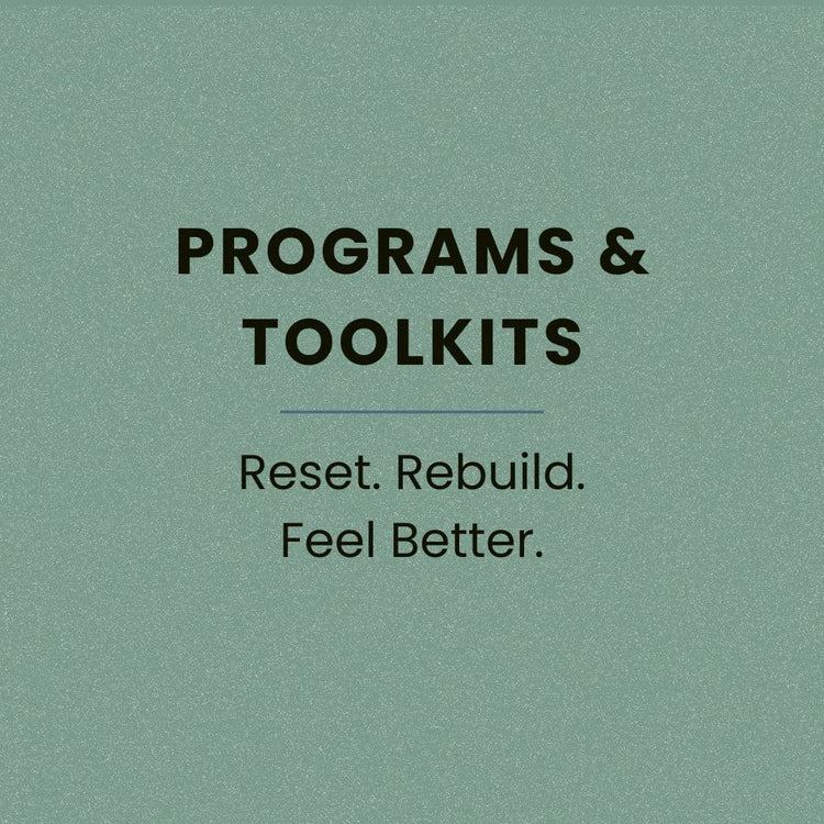 Structured midlife wellness programs and health toolkits to help you reset, rebuild, and step into your next season with strength.
