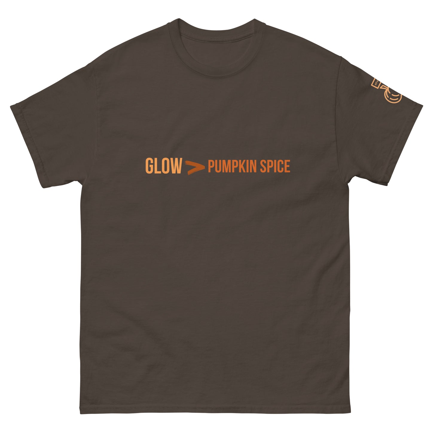 Glow > Pumpkin Spice Tee on dark chocolate fall shirt