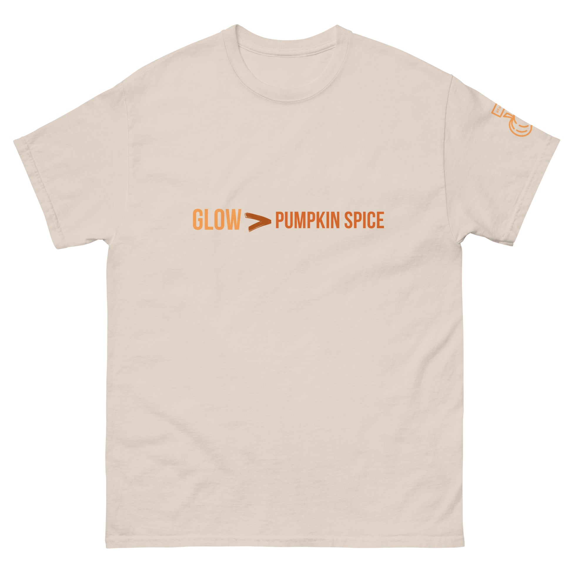 Glow > Pumpkin Spice Tee on natural Gildan tee