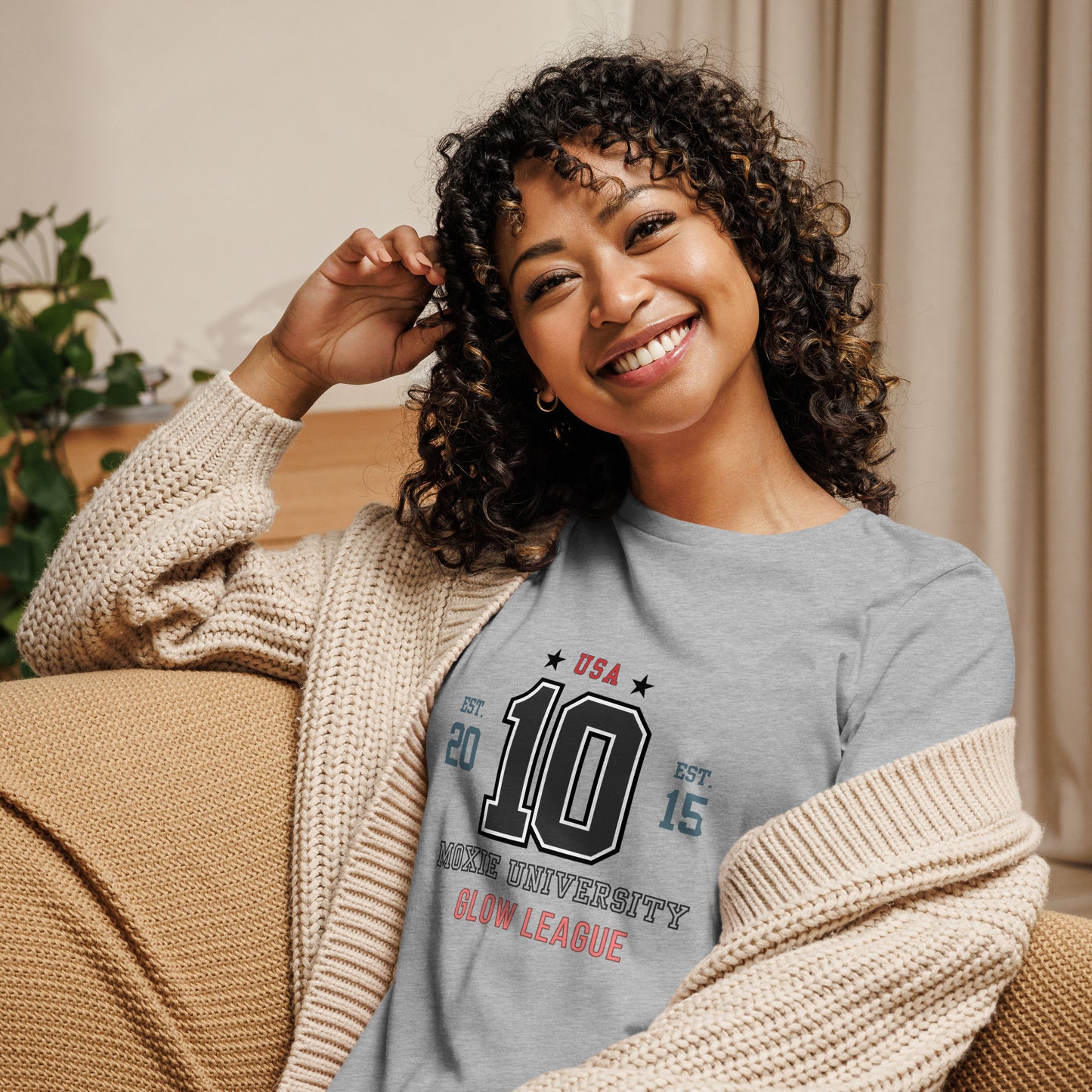 Moxie University Glow League Tee in Athletic Heather